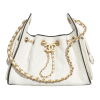 CHANEL 25 미니백 브레이드 라피아 효과 캔버스, 카프스킨, 골드 메탈 화이트, 블랙  2555