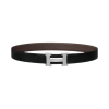 에르메스 H 벨트 버클 & 리버시블 레더 스트랩 32mm & 그리 모옌 하드웨어 누아 초콜릿