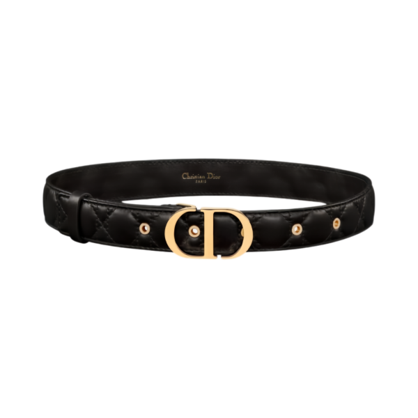 (W) 디올 30mm 몽테뉴 벨트 블랙 까나쥬 카프스킨 블랙
