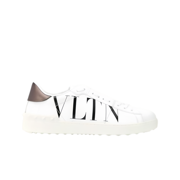 발렌티노 VLTN 프린트 디테일 오픈 스니커즈 화이트 블랙