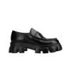 프라다 모놀리스 브러쉬드 레더 로퍼 블랙