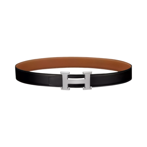 에르메스 H 벨트 버클 & 리버시블 레더 스트랩 32mm & 그리 모옌 하드웨어 누아 골드
