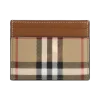 버버리 체크 레더 카드 케이스 아카이브 베이지