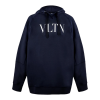 발렌티노 VLTN 로고 후드 스웨트셔츠 네이비